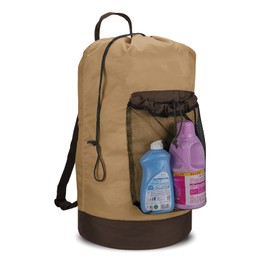 Dalykate Backpack Laundry Bag, Laundry Backpack with Shoulder Straps and Mesh Pocket Durable Nylon Backpack Clothes Hamper Bag with Drawstring Closure for College, Travel, Laundromat, Apartment