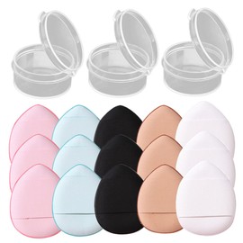 Mikinona Facial Makeup Powder Puff 15pcs Mini Fingertip Setting Powder for Liquid Foundation