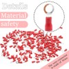 CEEYSEE 100Pcs 22-16 AWG M5 of Red Insulated Ring Terminal-Electrical