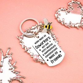 Yaxkvapu Stocking Stuffers for Coworkers Group Funny Keychain Coworker Farewell Going Away Gifts for Women Men White Elephant Gift Coworker Office Keychain