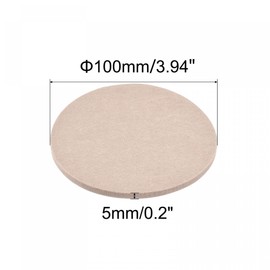 sourcing map Felt Furniture Pads, 100mm Dia Self-Stick Non-Slip Anti-Scratch Round Felt Pads Cabinet Closet Feet Floor Protector Beige 4 Pads