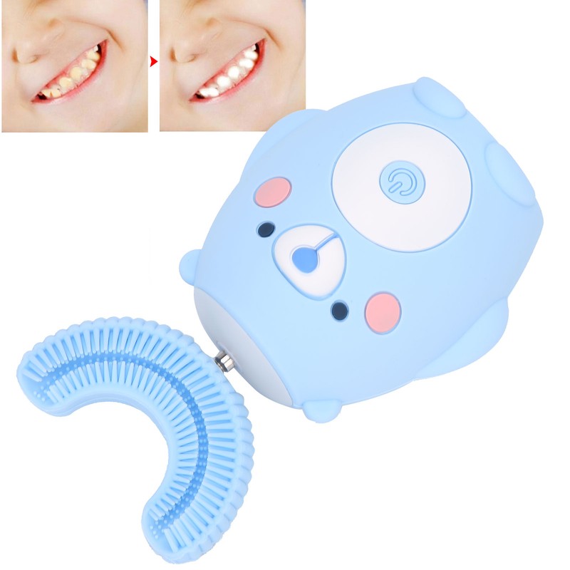 Cute Cartoon Bear Pattern U Shaped Automatic Toothbrush Electric Children