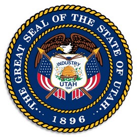 Kiwi Gifts Utah State Seal Emblem - Circle Sticker Decal 3 Inch - USA America