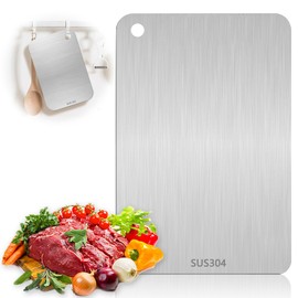 Titanium Chopping Board, Stainless Steel, Thick Metal Chopping Board, Stainless Steel Cutting Board, Double-Sided Chopping Board, Food Grade Chopping Board, Metal for Meat and Vegetables