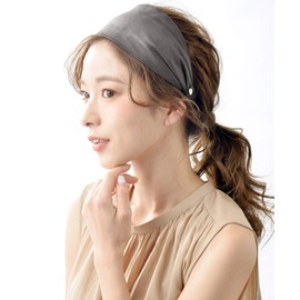 VINGTAINE HK-170-GY- Faux Leather, Wide, Hair Accessories, Wide, Simple, Gray