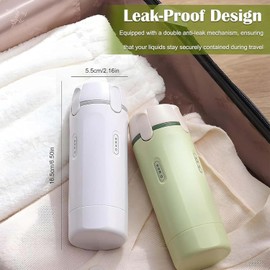 juego de dispensador de viaje 4 en 1 con 4 envases de 30 ml a prueba de fugas para artículos de tocador, recipientes portátiles para champú, loción, acondicionador, crema (verde)