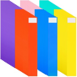 Chinco 72-Piece Library Dividers with Stickers, Assorted Colored Plastic Book Shelf Markers