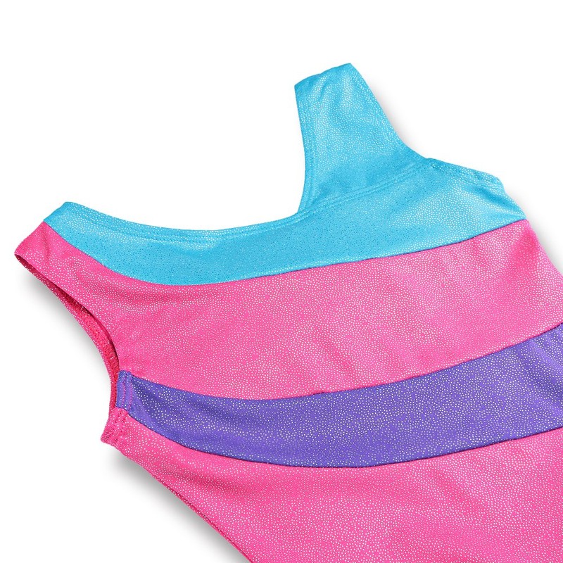 Leotards for Girls Gymnastics Kids Children Biketard Sparkles Ribbon Stripe