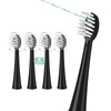 Replacement Brush Heads for WaterPik Sonic-Fusion 2.0 Flossing Toothbrush (SF-03/SF-04) and Sonic-Fusion Flossing Toothbrush (SF-01/SF-02),4 Count Black with Covers