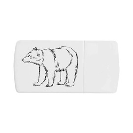 'Bear Line Art' Pill Box with Tablet Splitter (PI00027676)