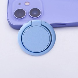 [2 Pack] Matte Finish Round Ultra-thin Cell Phone Ring Holder Stand,360 Degree Rotation and 180 Degree Adjustable Finger Ring Kickstand with Frosted Metal Phone Grip (Blue)