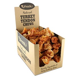 Afreschi Turkey Tendon Dog Treats for Signature Series, All Natural Human Grade Dog Chew, Ingredient Sourced from USA, Hypoallergenic, Easy to Digest, Rawhide Alternative, 20 Units/Box Bone (Medium)