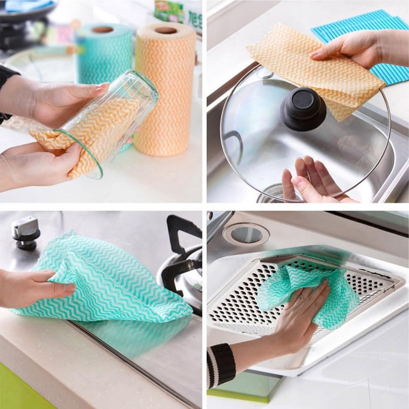 Dish Cloths, 4 Roll J Cloth Roll, Disposable Dish Cloth
