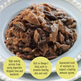 Earthborn Holistic Monterey Medley Skipjack Tuna and Grilled Mackerel Dinner Wet Cat Food, 3-Ounce Per Pacakge, 24-Pack