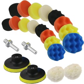 Almohadilla Esponja de Pulidora de Taladro Compuesto - Set de 22 Kit de Almohadillas de Esponja para Pulir, para Lijar, Pulir, Encerar y Sellar Esmaltes de Automóviles (22PCS, 3 Pulgadas)
