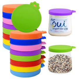 Oui Lids - 20 Pack Reusable Silicone Jar Lids for Yoplait Yogurt Containers