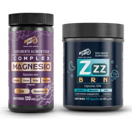 Suplemento Para Dormir ZZZ BRN + Magnesio Complex Pack Nocturno BPN PRO Relajación y Sueño Reparador con Magnesio y Sabores Naturales | Apoyo Completo para Descanso y Bienestar Muscular | 100% Natural