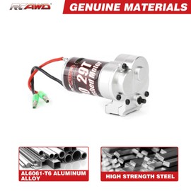 RCAWD Silver All-Metal Gearbox Assembly with 380 Motor and 29T Motor for Axial 1/18 UTB18 Capra 4WD