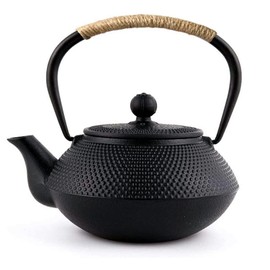 DLiQ 800ML/ 27 Ounce Cast Iron Teapot,Japanese Cast Iron Teapot Tea Kettle Pot with Stainless Steel Infuser for Stovetop Safe Coated with Enameled Interior