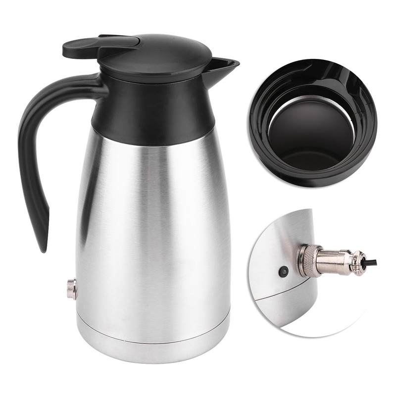 1000ML 12V/24V Stainless Steel Electric in car Kettle Travel Thermoses