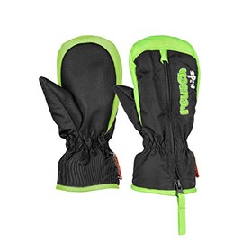 Reusch Unisex Ben Mitten with Practical Zip Black/Neon Green, 0