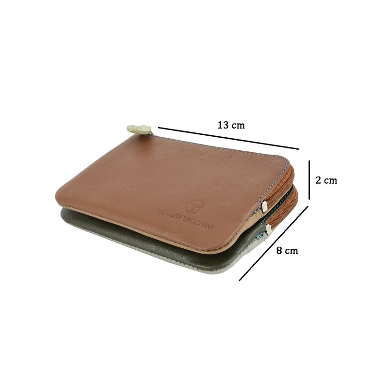 Sergio Tacchini Key Case Key Bag Genuine Leather with Zip,