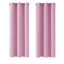 Deconovo Room Darkening Curtains Eyelet Blackout Curtains Thermal Insulated Curtains for Boys Bedroom Pink 42 x 54 Inch 2 Panels