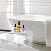 Jusalpha Heavy Duty Acrylic Shower Stool, Clear Acrylic Stands for