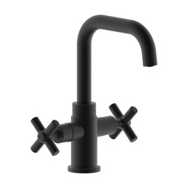 Duttao DF-1265CCH-MT 2 Handle Single Hole Bathroom Sink Faucet, Solid brass and copper construction, Certify to Comply with UPC, IPC, NSF61-9, AB1953, Low Lead, WaterSense certified，Matte Black Finish