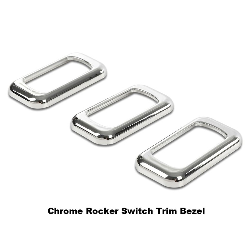 Chrome Plastic Rocker Switch Trim Compatible with Freightliners & Peterbilt