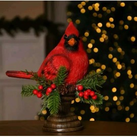 Cardinal Red Bird Holiday 8" Figurine