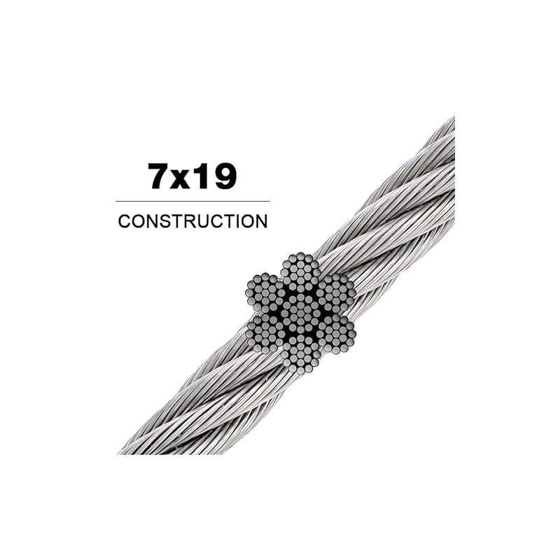 316 Stainless Steel Cable Wire Rope 1/4" 7x19-200 ft Reel