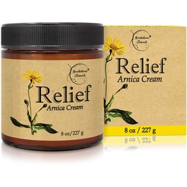 Relief Arnica Cream â Enriched with Lemongrass, Eucalyptus & Rosemary Essential Oils â All Natural Massage Lotion for Sore Muscles & Stiffness. Perfect for Massage Therapy by Brookethorne Naturals