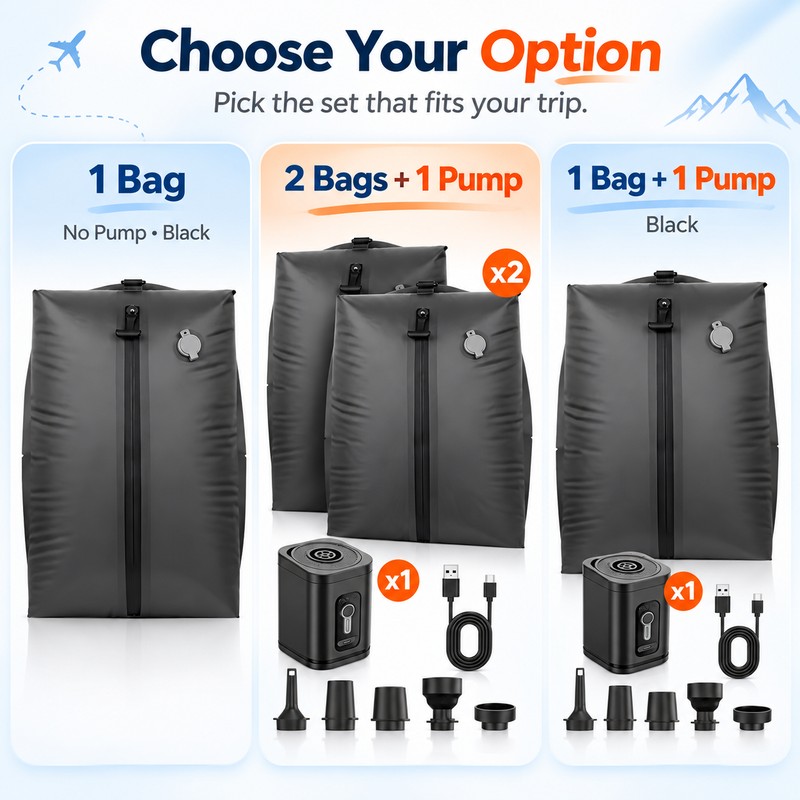 17L Vacuum Compression Storage Bag for Travel – Reusable Waterproof