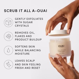 OUAI Scrub Exfoliante para Cuerpo y Cuero Cabelludo con Aroma a Rosa y Beneficios para Piel Seca