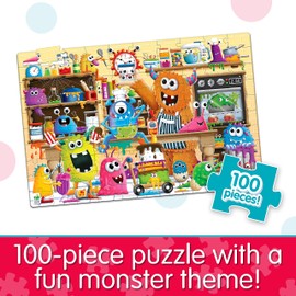 Learning Journey International Puzzle Doubles Glow in The Dark – Monsters – 100 Piece Glow in The Dark Preschool Puzzle (3 x 2 feet) – Educational Gifts for Kids Ages 3 and Up
