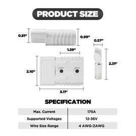YAKEFLY 2 Pack 175Amp Battery Quick Connector,2 to 4 Gauge Quick Disconnect Battery Terminal for Car Winch Trailer,12V Wire Harness Plug Connector Kit,Jumper Cable Plug Connect/Disconnect