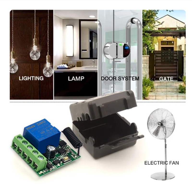 QIACHIP 433 MHz Wireless Relay 12 V with Remote Control