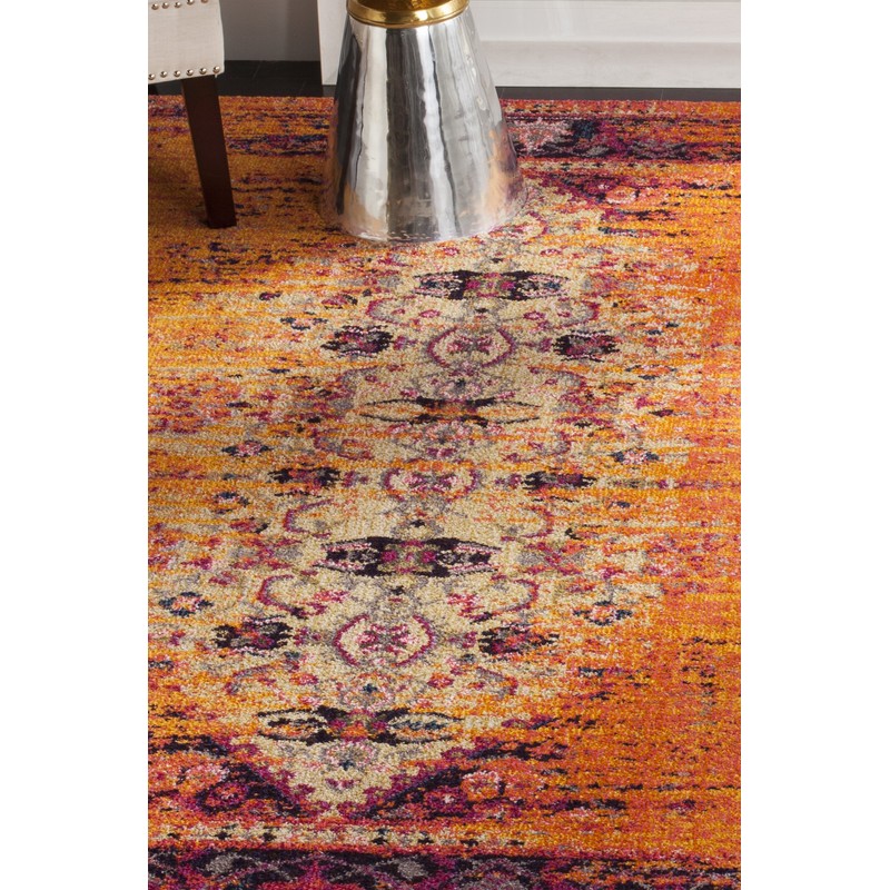 Safavieh Monaco Collection MNC209H Modern Boho Abstract Distressed Area Rug,