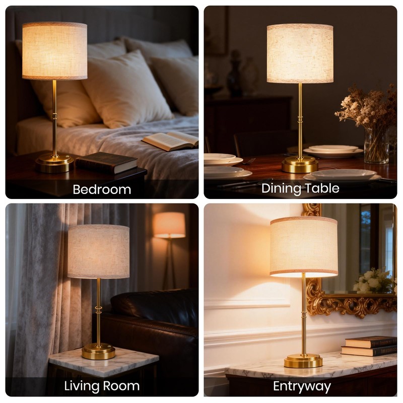 AWOKE 17.7-Inch Tall Cordless Table Lamp, 7500mAh Long-Lasting Battery Operated
