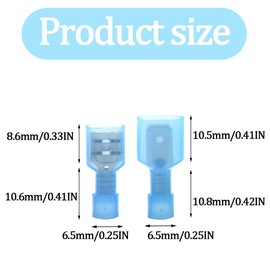 Yosawo Pack of 100 Cable Connectors, Fully Insulated Quick Connector, Spade Male/Female Nylon Quick Disconnects Wiring Crimp Wire Terminals Connector (NLGML)