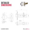 Decoranddecor 2.5 Inch Tubular Mortice Latch for Internal Doors, Fire