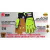 MCR Safety Predator Impact Mechanics Sasquatch Leather Palm Work Gloves,
