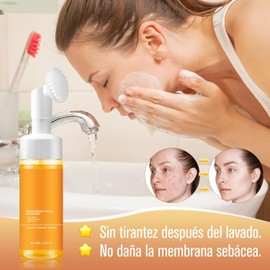 2PCS Leche Limpiadora Facial De Cúrcuma (100ML/Botella) Es Adecuado Para Todo Tipo De Piel, Limpiador Facial Espumoso Iluminador Que Puede Limpiar e Hidratar Profundamente