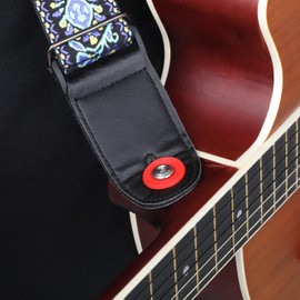 Guitar Strap Lock, 12 Pcs Silicone Acoustic Guitar Strap Locks Adapter Premium Acoustic Guitars Accessories Straps Blocks for Guitars Protection, Red and Black