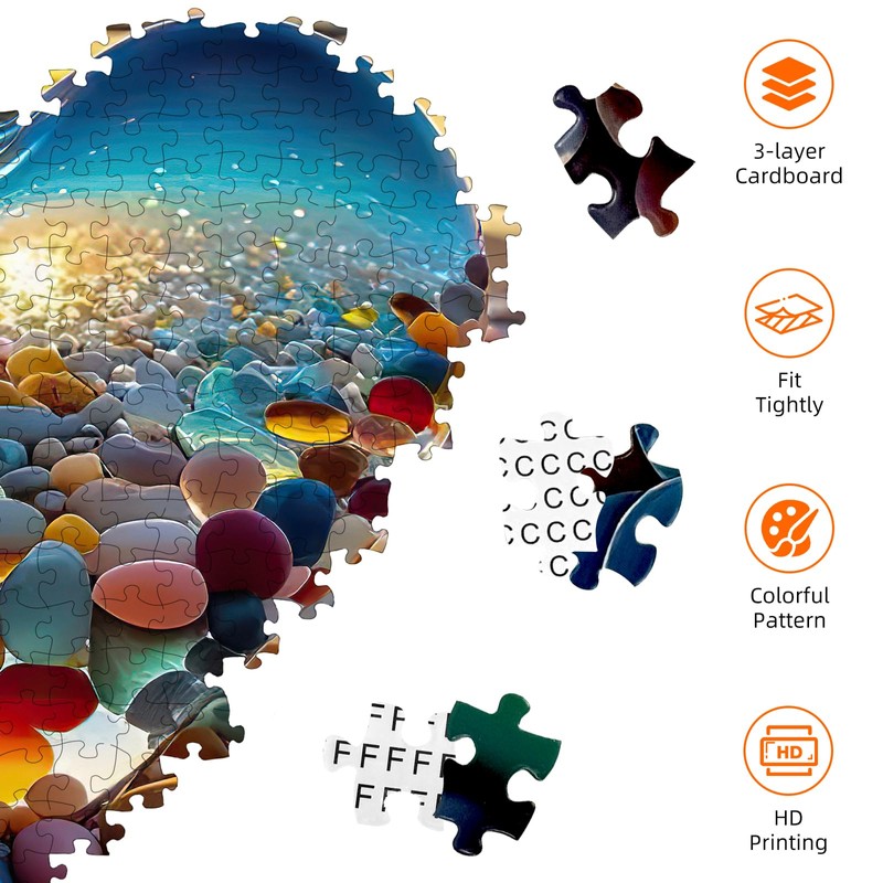 Jigsaw Puzzles for Adults 1000 Pieces, Love Pebbles Beach Puzzle,