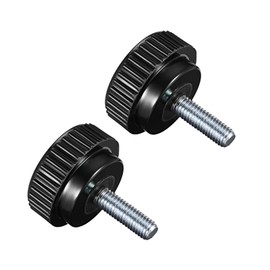 CoCud Knurling Clamp Knob M8 x 25mm Male Thread 25mm Head Thermoset Plastic Thumbscrew Grip Bolt Knob Black For Lathe Machines 2 Pcs