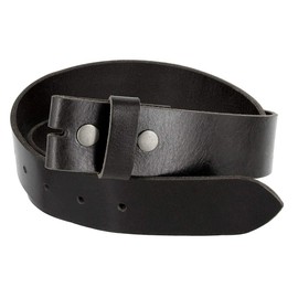 One Piece Full Grain Buffalo Oil Tanned Leather Replacement Belt Strap 1-1/2" wide (Black, 38)