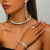 Silver Wedding Jewelry Set for Women Dainty Sterling Silver Tennis