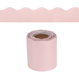 sourcing map Bulletin Board Border 32.8 Feet Scalloped Border Trim Decorative Rolled Classroom Borders for Bulletin Board Home Classroom Office Decoration, Pink